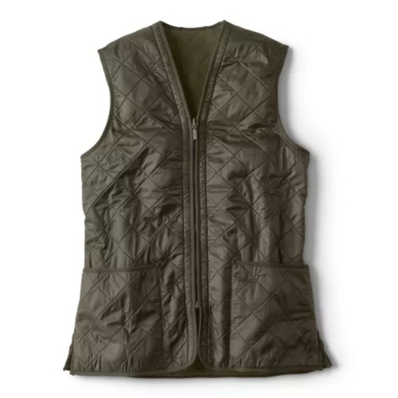 Barbour Men's Vest Size M Olive Green Quilted Style with Two Pockets warm - Picture 1 of 8